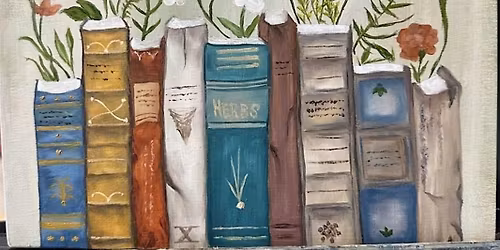 Paint with Ashley Blake \u201cLibrary Book Shelf\u201d Paint Night