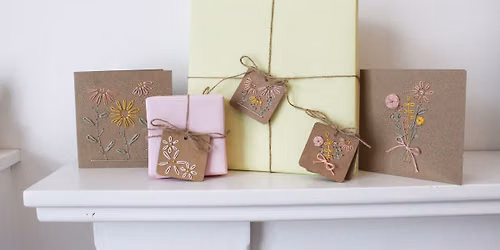 Floral Cards and Matching Gift Tags Hand Embroidery Workshop