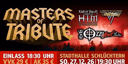 MASTERS OF TRIBUTE 2026 | OZZY OSBOURNE \u2013 VAN HALEN \u2013 H.I.M.