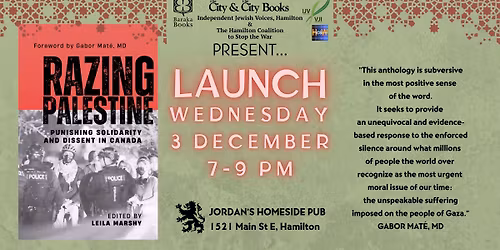 HAMILTON launch: Razing Palestine