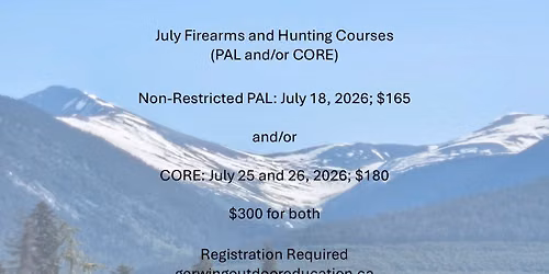 Firearm (PAL) and Hunter (CORE) Safety