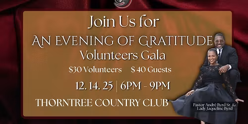 An Evening of Gratitude - Volunteers Gala