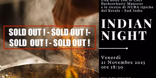 INDIAN NIGHT - Corso di cucina indiana del Kerala