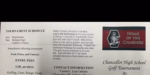 Chancellor Athletics Golf Tournament Fundraiser