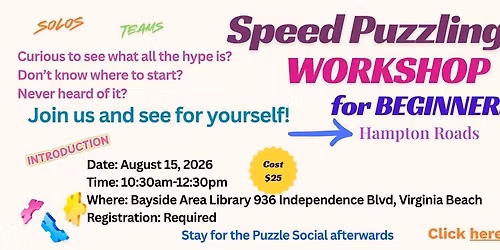 Hampton Roads Speed Puzzling for Beginners Workshop