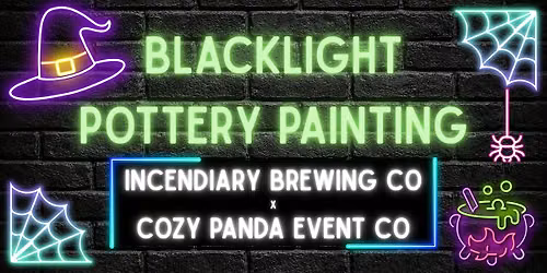 Blacklight Pottery Painting with Cozy Panda