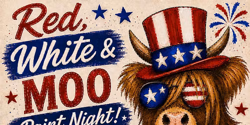 Red, White MOO Paint Night at Morries Place