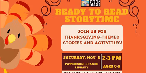 Ready to Read Storytime at Patterson Branch Library