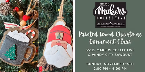 Painted Wood Christmas Ornament Class