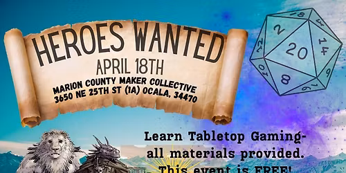 Heroes Wanted - Open Tabletop RPG Event