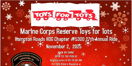 27th Annual Toys for Tots USMCR-HRHOG Motorcycle and Trike Ride