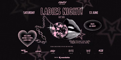 PANDA SATURDAYS | SAT 13 JUN | LADIES NIGHT