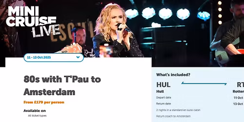 T'pau Live. 80's mini cruise 