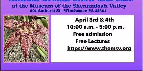Annual Orchid Show& Sale at the Museum of the Shenandoah Valley April 3&4