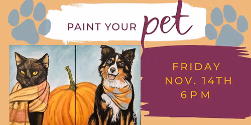 Classic OR Fall themed Paint Your Pet! We sketch it- you paint it