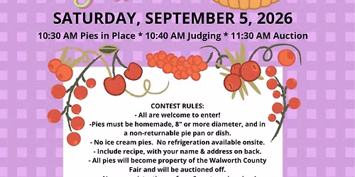 PIES IN THE PARK Homemade Pie Contest & Auction