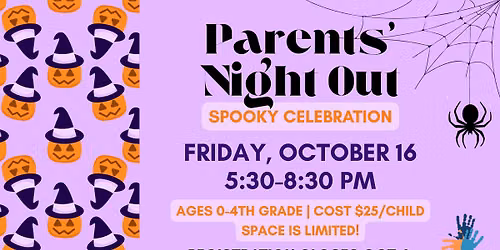 PearlandKIDS Parent's Night Out Spooky Celebration