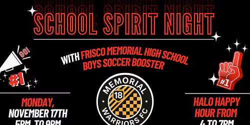 Spirit Night - Frisco Memorial High School Boys Soccer Booster