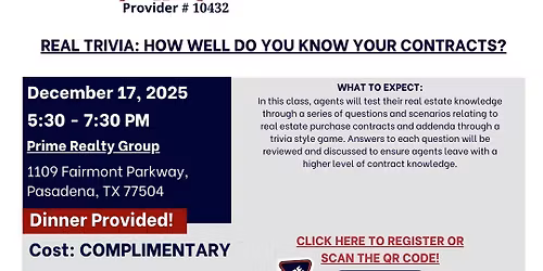 In Person \u2013 COMPLIMENTARY \u2013 Real Trivia: How Well Do You Know Your Contracts? \u2013 Dec 17