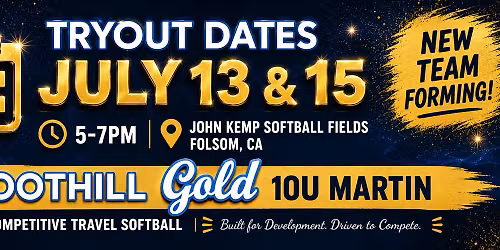 Tryouts for Gold 10u Martin