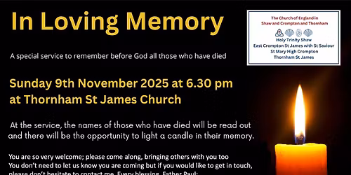 Shaw & Crompton and Thornham All Souls In Remembrance Service