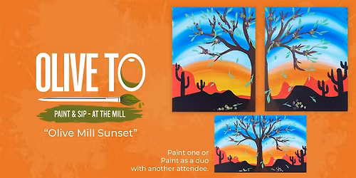 Olive To Paint and Sip - Olive Tree Sunset