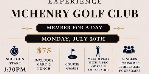 You're Invited to McHenry Golf Clubs Member for a Day Event!