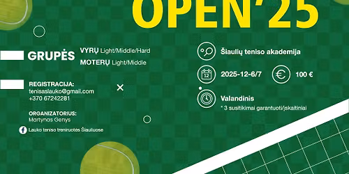 \u0160iauliai open'25 vienet\u0173 turnyras