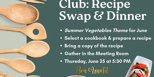 June 2026 Cookbook Club: Recipe Swap & Dinner