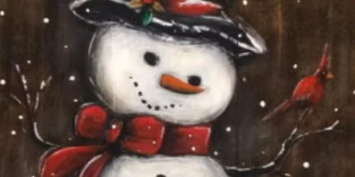 Snow friend Sip and Paint on wood or canvas!