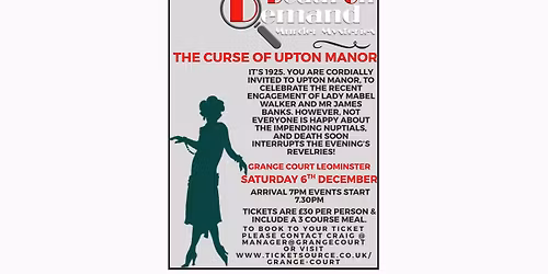 Murder Mystery Evening With 3 Course Meal.