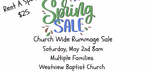 Westview's Annual Spring Rummage Sale