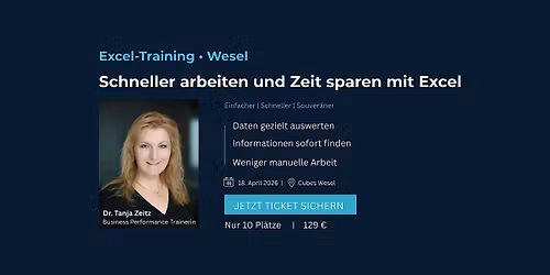 Excel Training in Wesel: schneller arbeiten & Zeit sparen