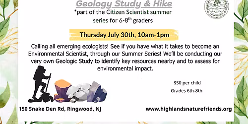 Geology Study & Hike(6th-8th Graders)