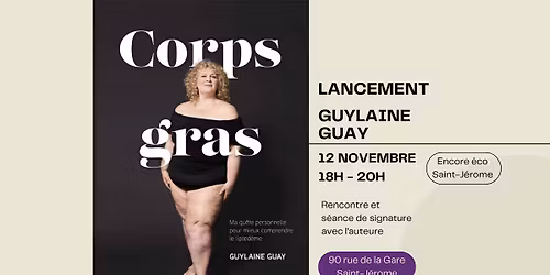 Lancement du livre Corps Gras de Guylaine Guay