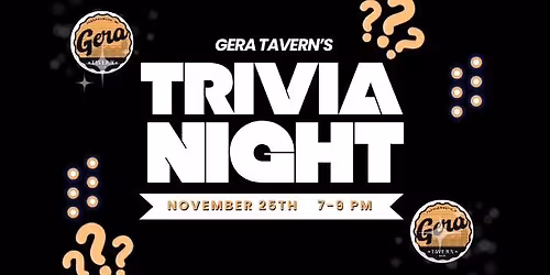 Gera Tavern Trivia Night! 