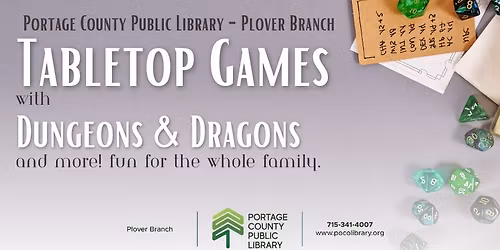 Tabletop Games, D&D, and More! - Plover Branch Library 
