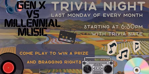 Gen X vs Millennial Music Trivia with Trivia Nate!