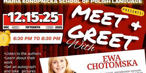 Meet & Greet with Ewa Chotomska and Ewa Martynkien