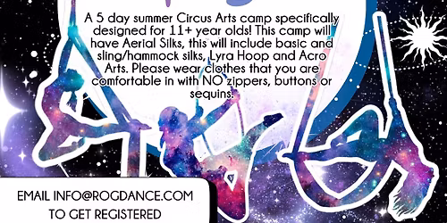 Aerial Arts Silks, Sling and Lyra Circus Dance Camp