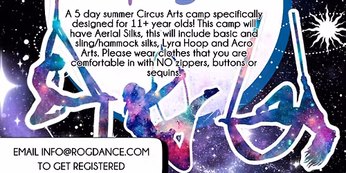Aerial Arts Silks, Sling and Lyra Circus Dance Camp