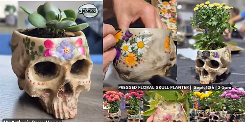 Pressed Flower Skull Planter at Mcarthur's Brew House