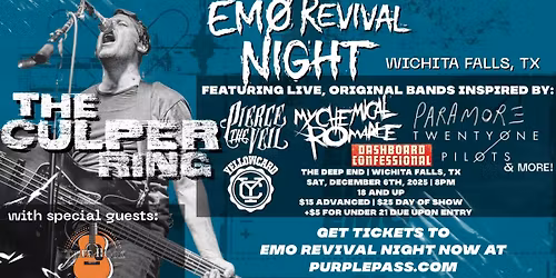 EMO REVIVAL NIGHT: WICHITA FALLS, TX w\/ The Culper Ring & Tyler Hook