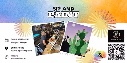 Desert Cactus Sip and Paint \u2013 Includes Drink