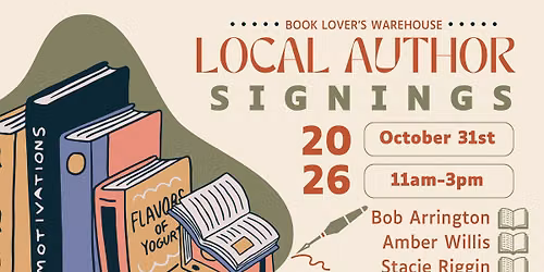 October 2026 Halloween Local Author Signings at Book Lover's Warehouse