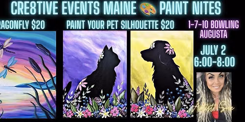 Paint Night - Paint your Pet or Dragonfly- 1-7-10 Bowling AUGUSTA