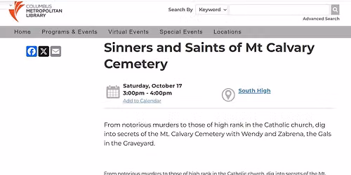 Sinners and Saints of Mt Calvary Cemetery 