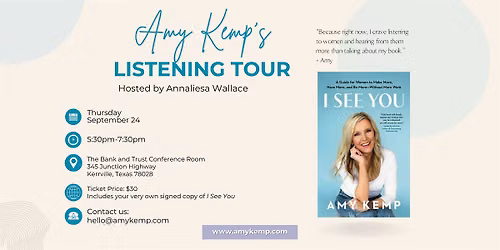 Listening Tour Stop with Amy Kemp - Hosted by Annaliesa Wallace