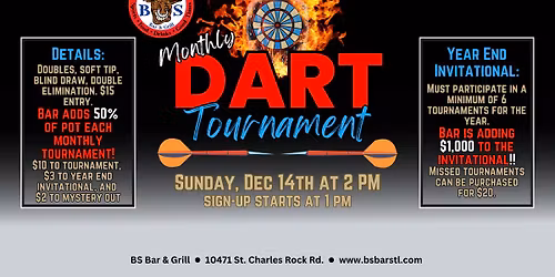 Monthly Dart Tournament