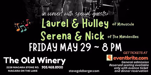 STEVIE G & THE GENTLE SPIRITS wsg SERENA & NICK and LAUREL & HULLEY